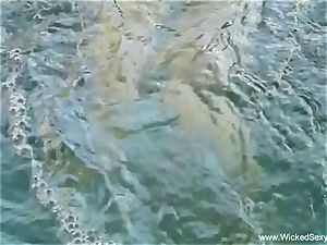 blowjob In The Backyard Pool From mom