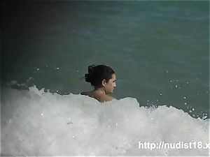 nudist beach video sumptuous cock-squeezing breezies